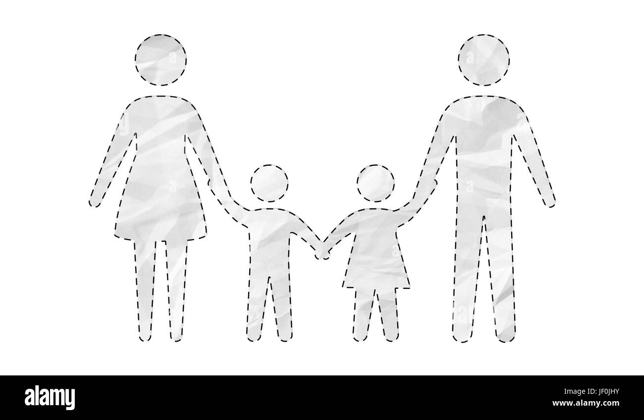 3D rendering family icon on dark background Stock Photo