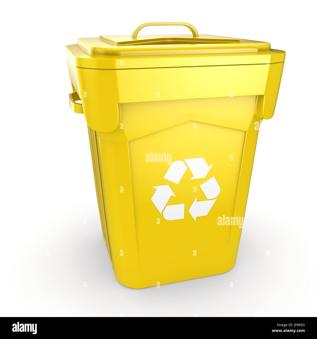 Yellow Recycling Bin Stock Photo - Alamy