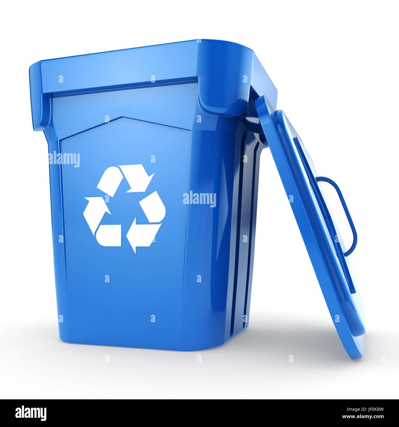 Blue Recycling Bin Stock Photo Alamy