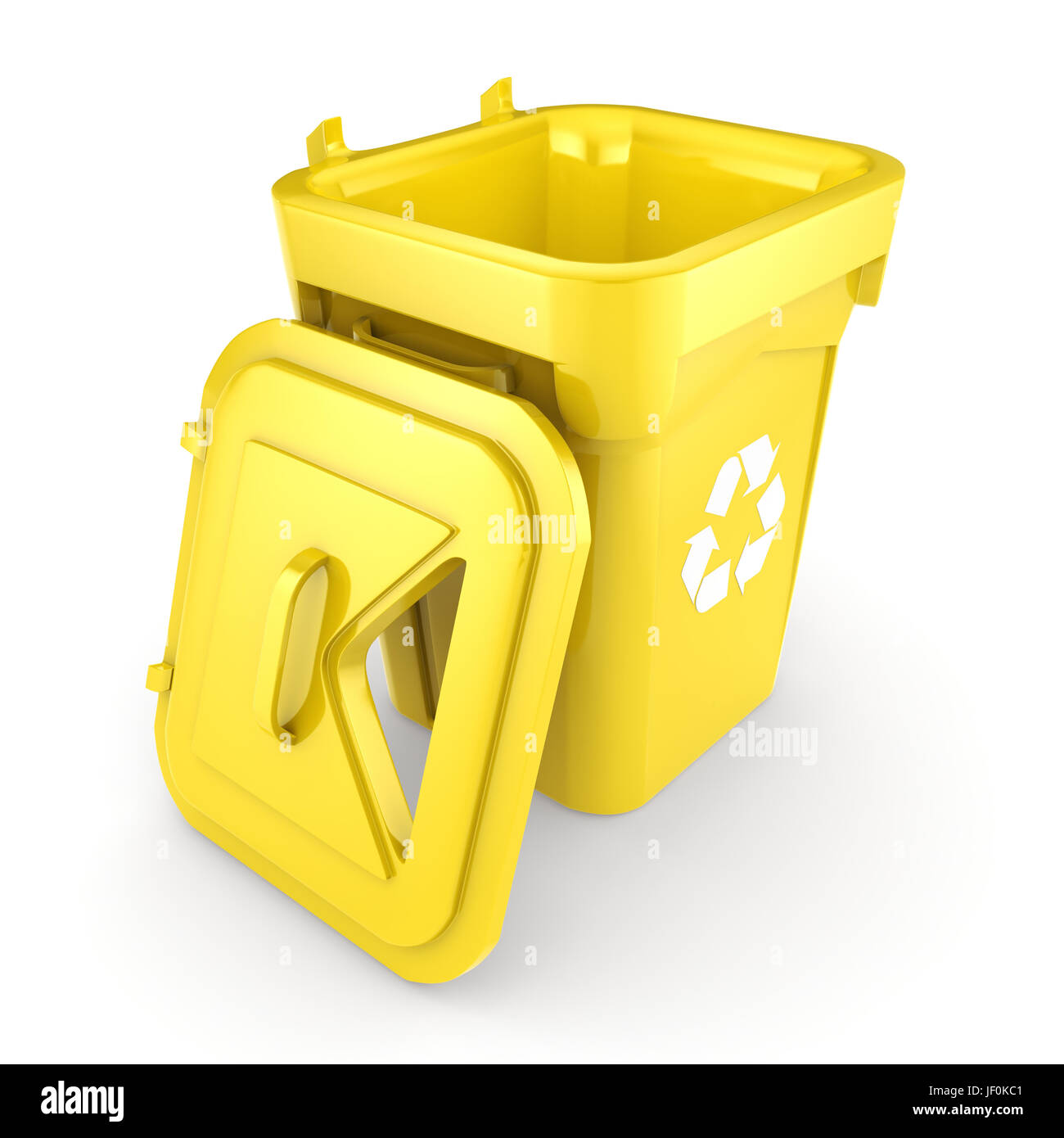 Yellow Recycling Bin Stock Photo Alamy