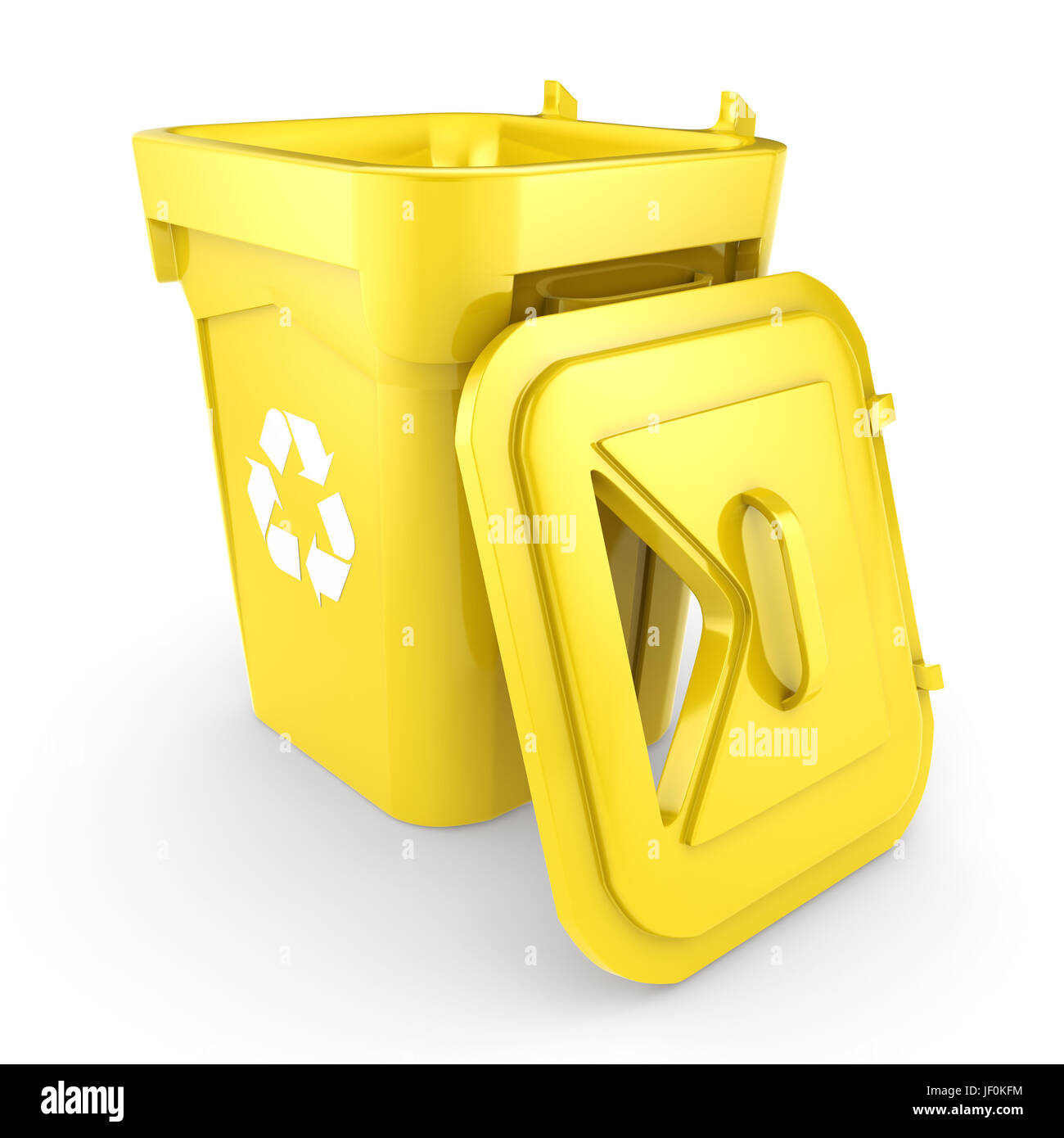 Yellow Recycling Bin Stock Photo Alamy