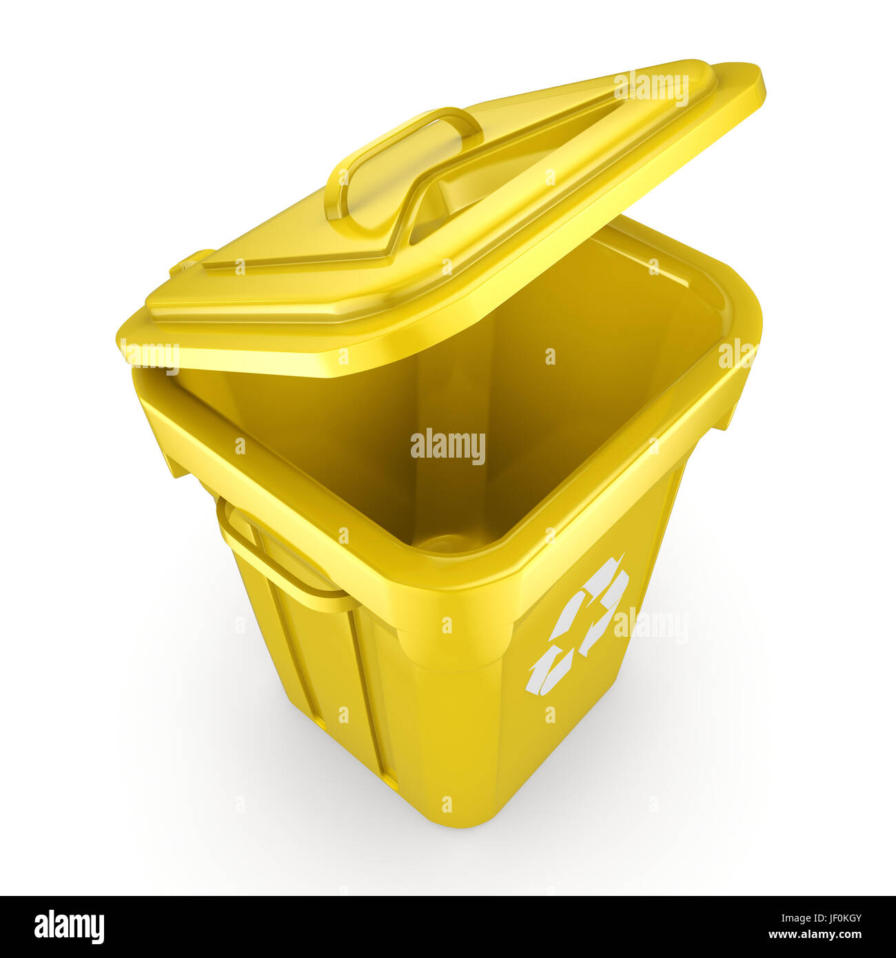 Yellow Recycling Bin Stock Photo - Alamy