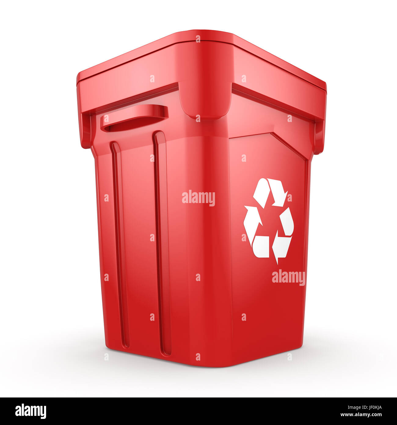 Red Recycling Bin Stock Photo Alamy