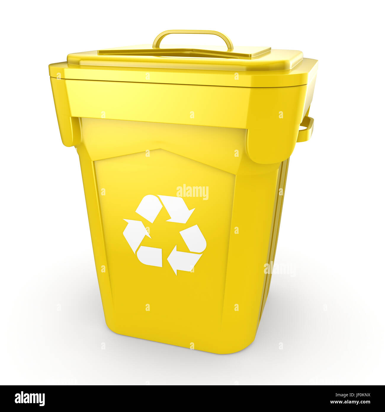 Yellow Recycling Bin Stock Photo Alamy