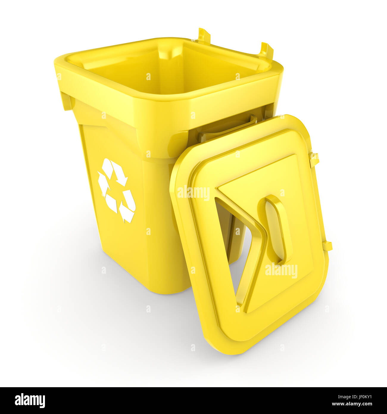 Yellow Recycling Bin Stock Photo Alamy