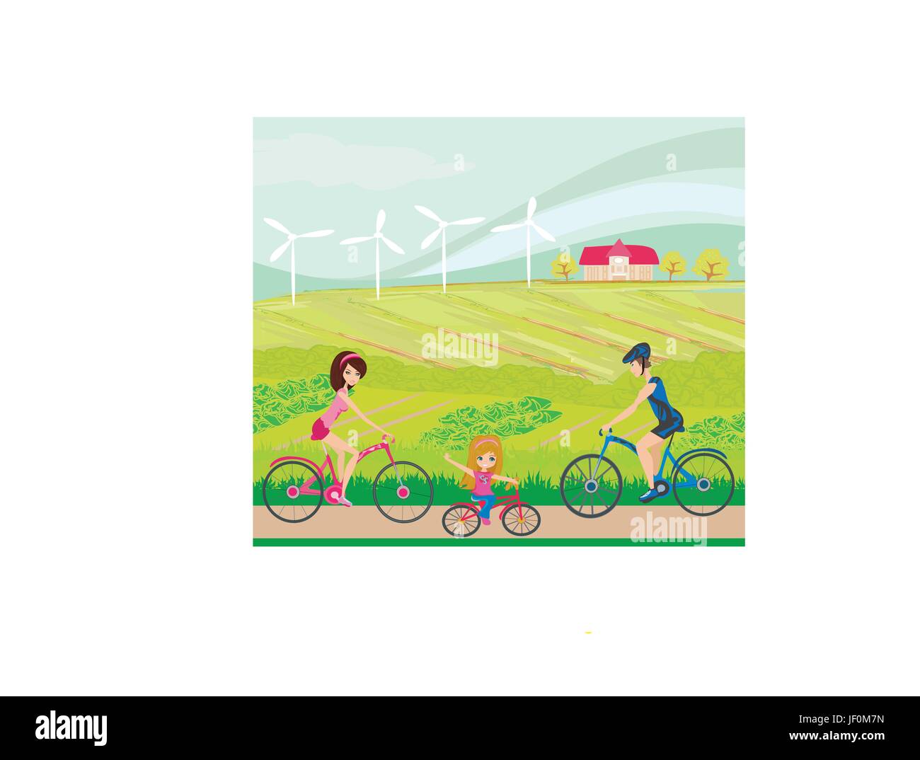 cycling on a sunny day Stock Vector