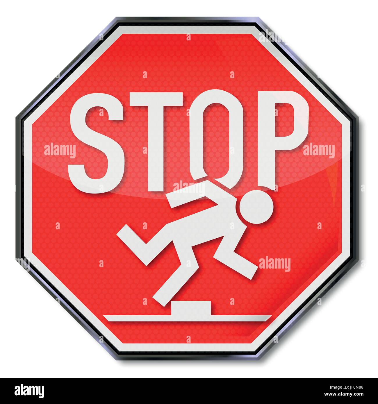 stop sign tripping hazard Stock Vector