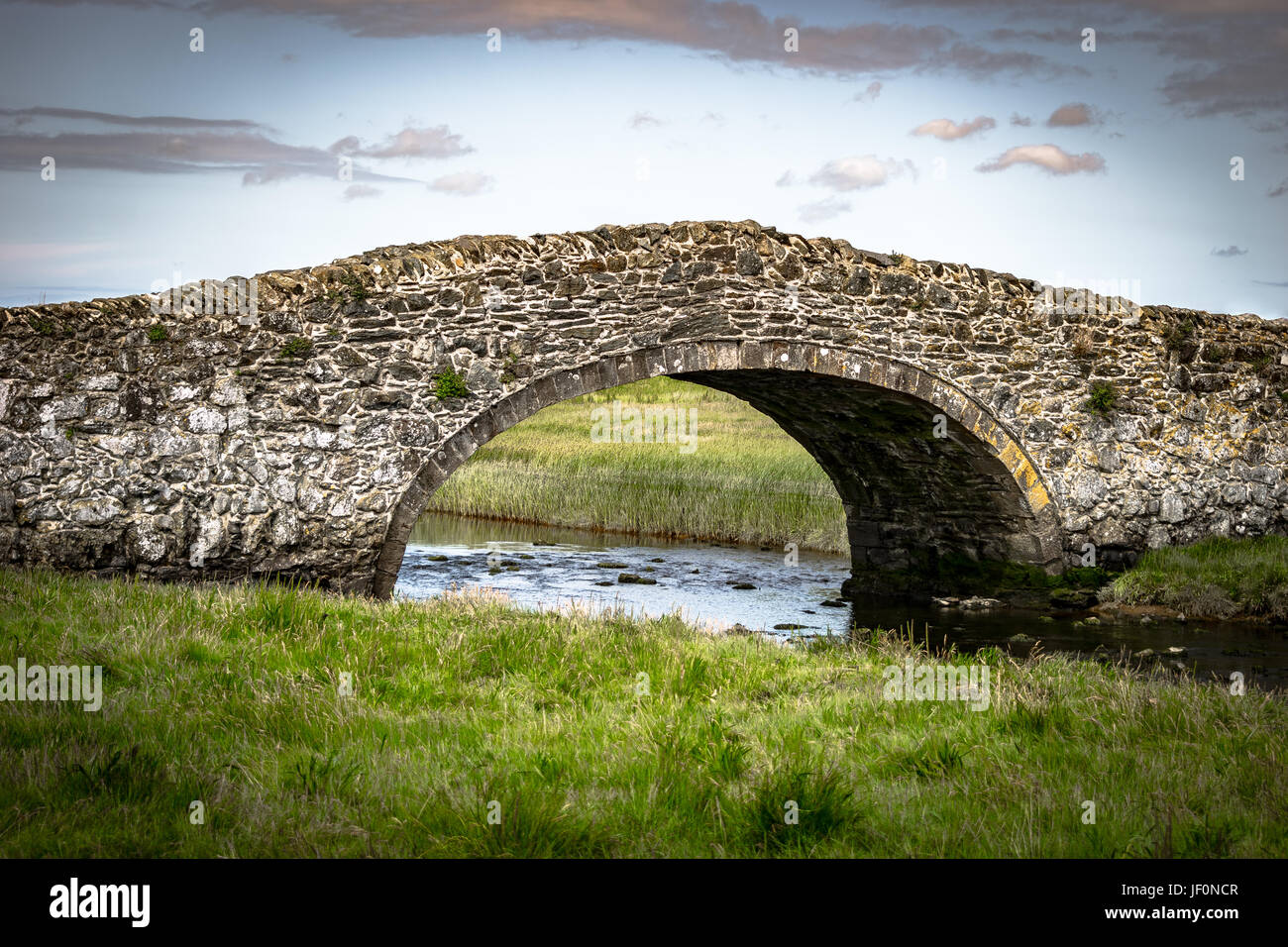 Aberffraw Eighteenth Century Stone Bridge on Isle of Anglesey Stock Photo