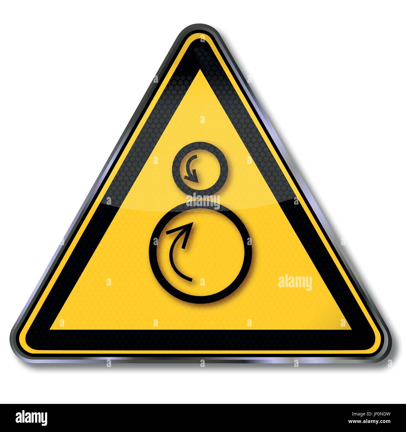 warning signs entanglement hazard Stock Vector