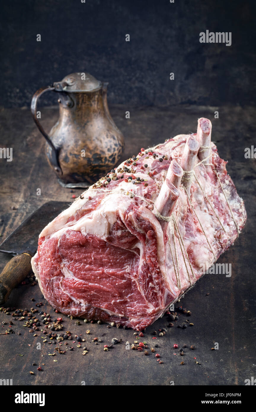 Dry Aged Rib of Beef Stock Photo Alamy