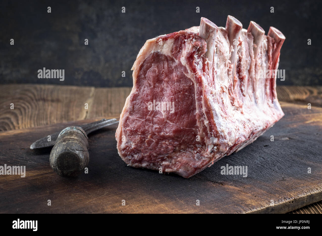 Dry Aged Raw Rib Roast Stock Photo Alamy