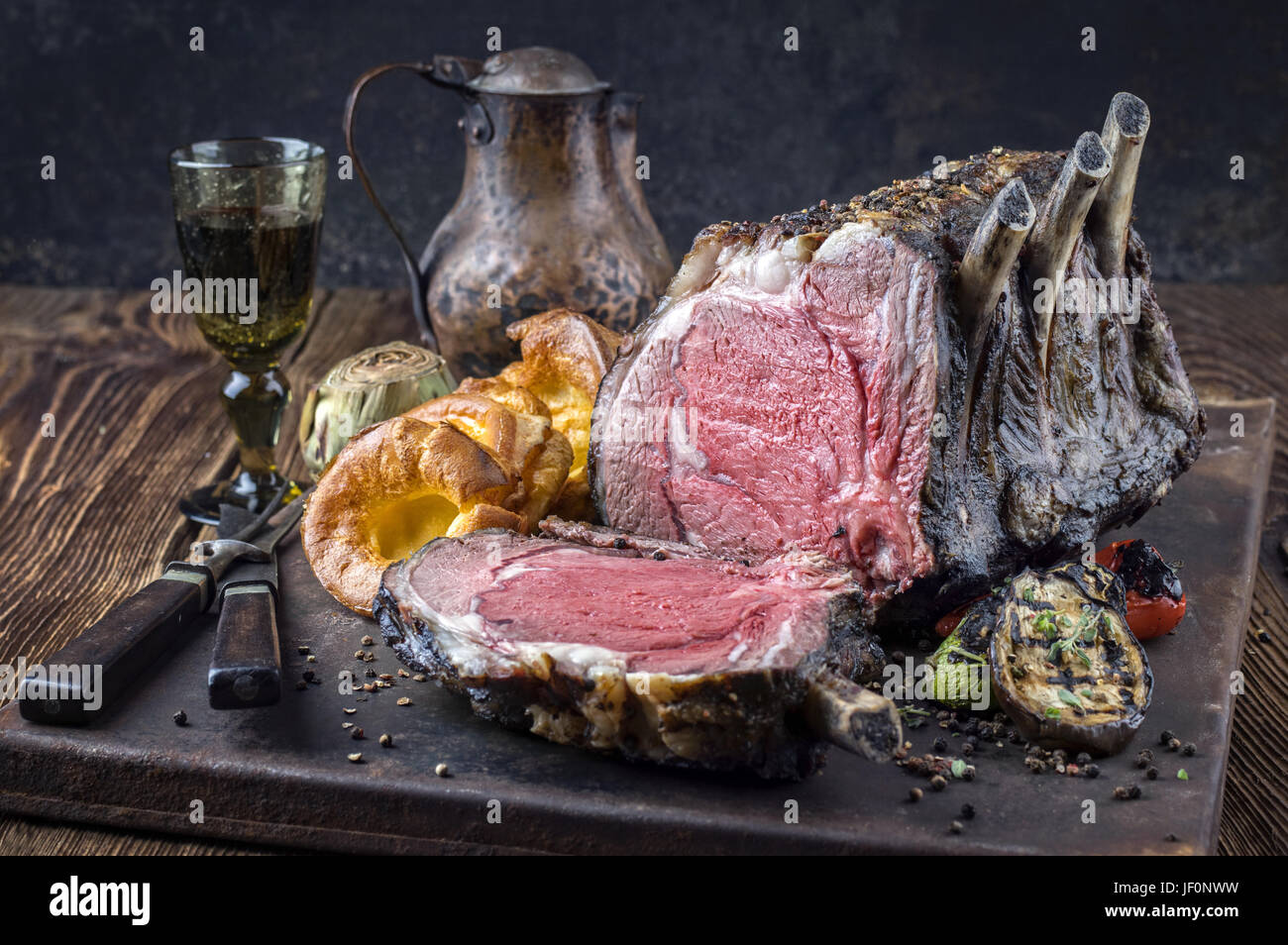 Dry Aged Barbecue Rib of Beef Stock Photo Alamy