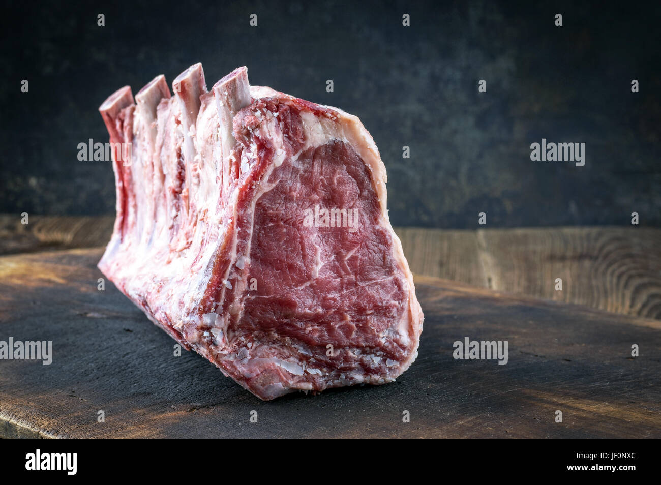 Dry Aged Raw Rib Roast Stock Photo