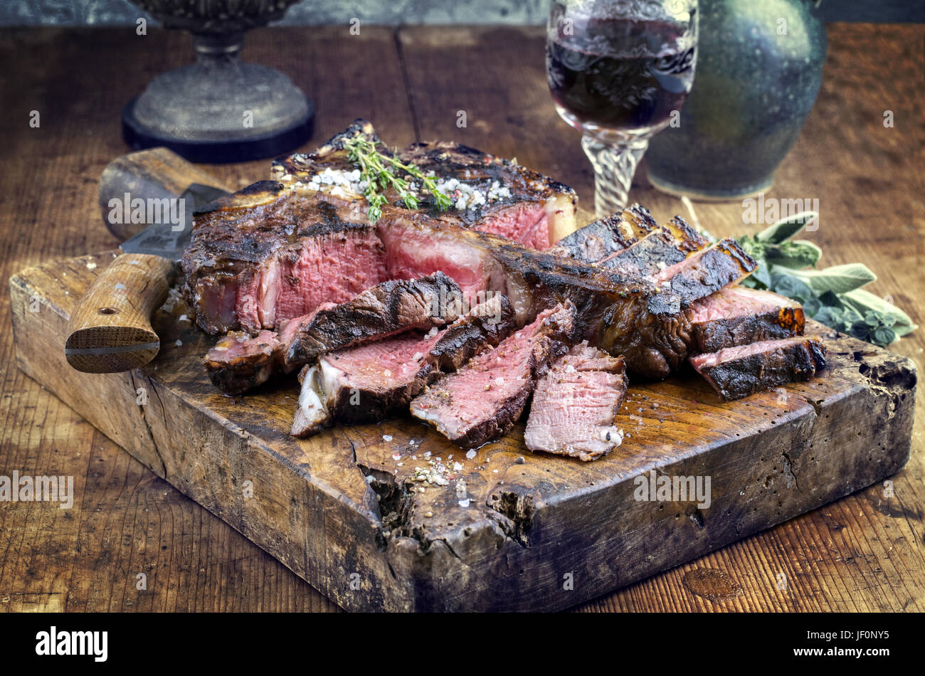 Dry Aged Barbecue Porterhouse Steak Stock Photo Alamy