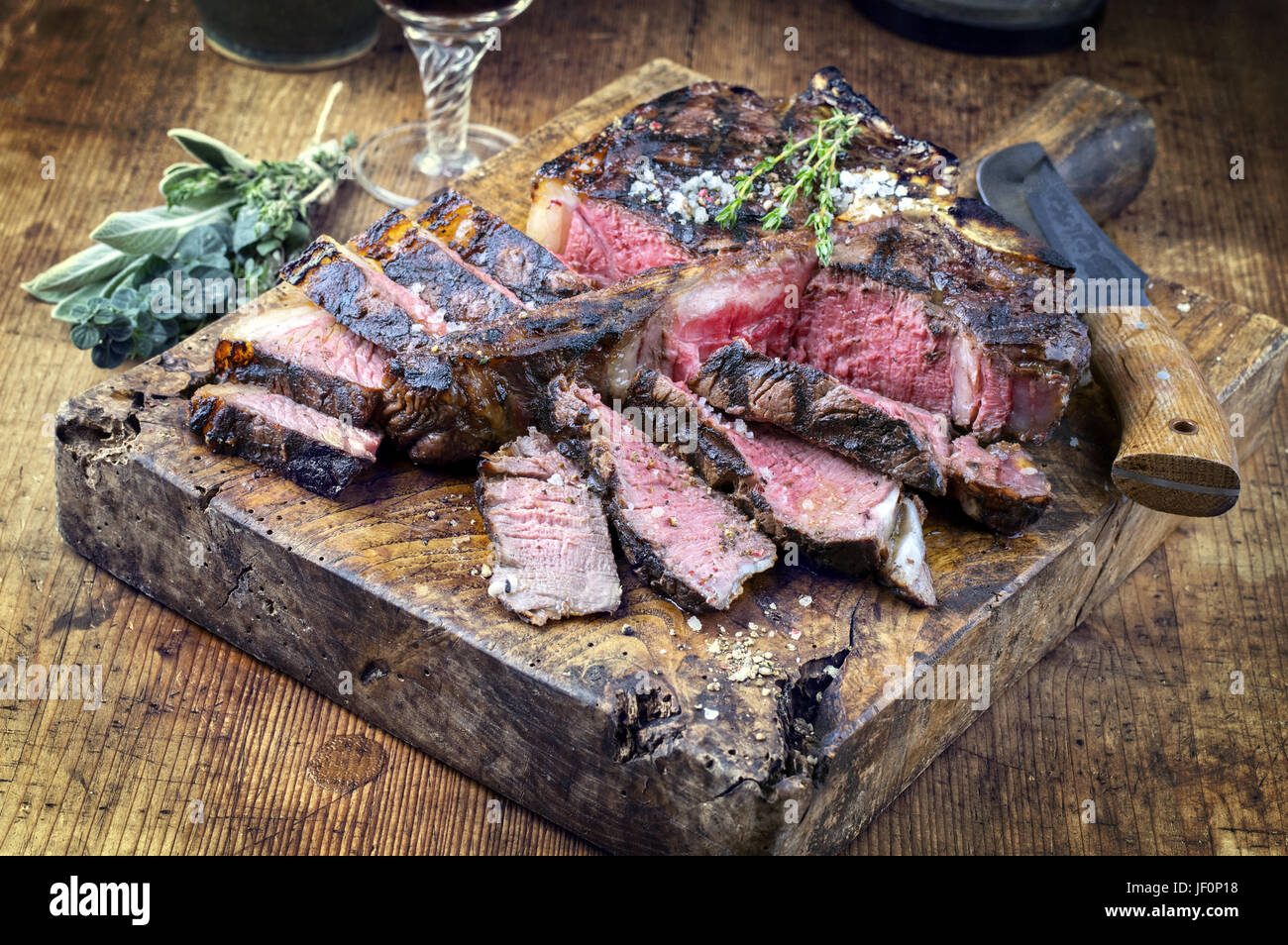 Dry Aged Barbecue Porterhouse Steak Stock Photo Alamy