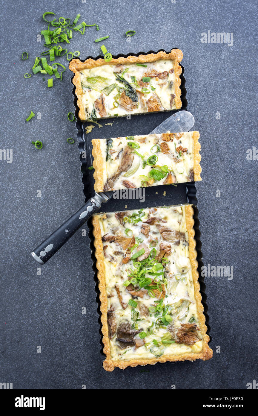Mushroom Mozzarella Tart Stock Photo - Alamy