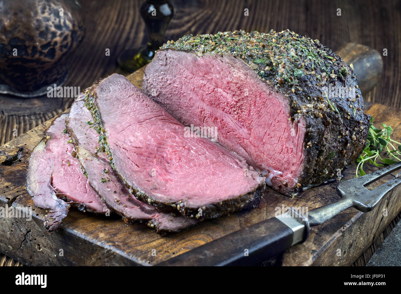 Dry Aged Barbecue Roast Beef Stock Photo Alamy