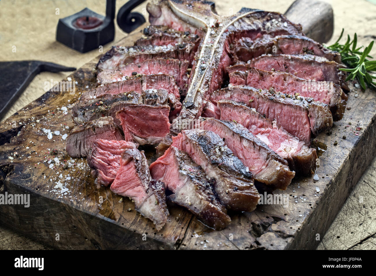 Dry Aged Barbecue Porterhouse Steak Stock Photo Alamy