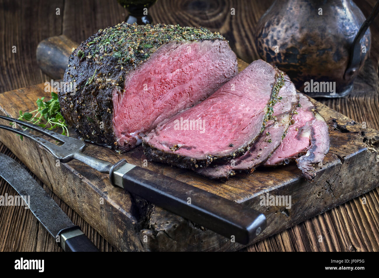 Dry Aged Barbecue Roast Beef Stock Photo Alamy