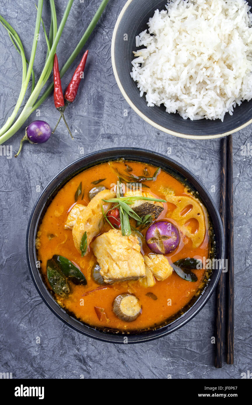 Thai Fish Soup in Bowl Stock Photo Alamy