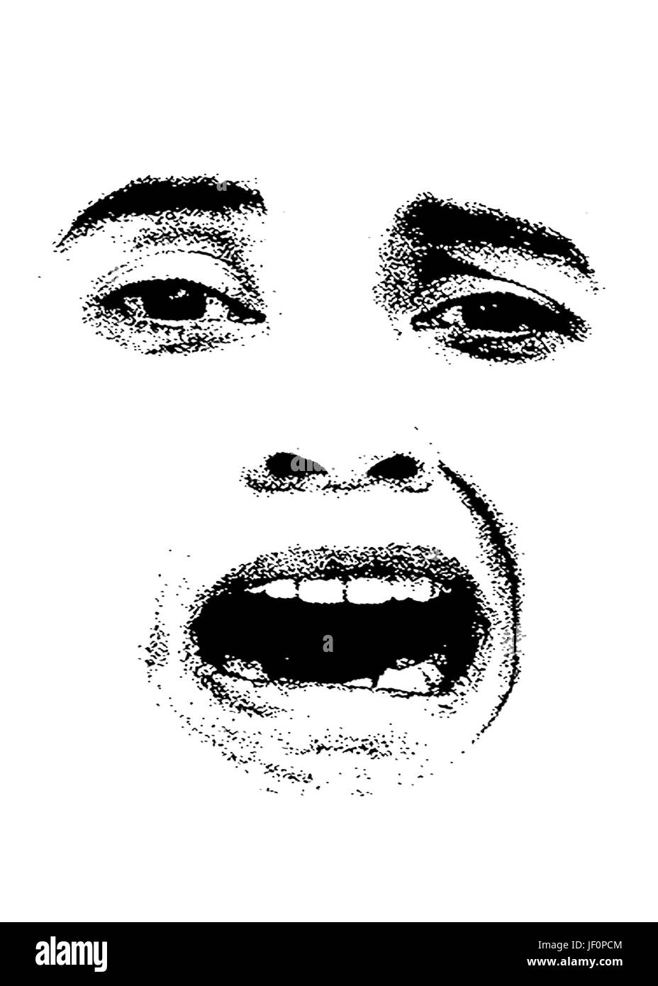 Sad Expression Woman Face Illustration Stock Photo - Alamy