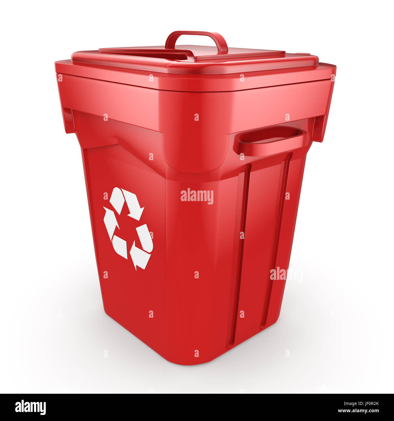 Red Recycling Bin Stock Photo Alamy
