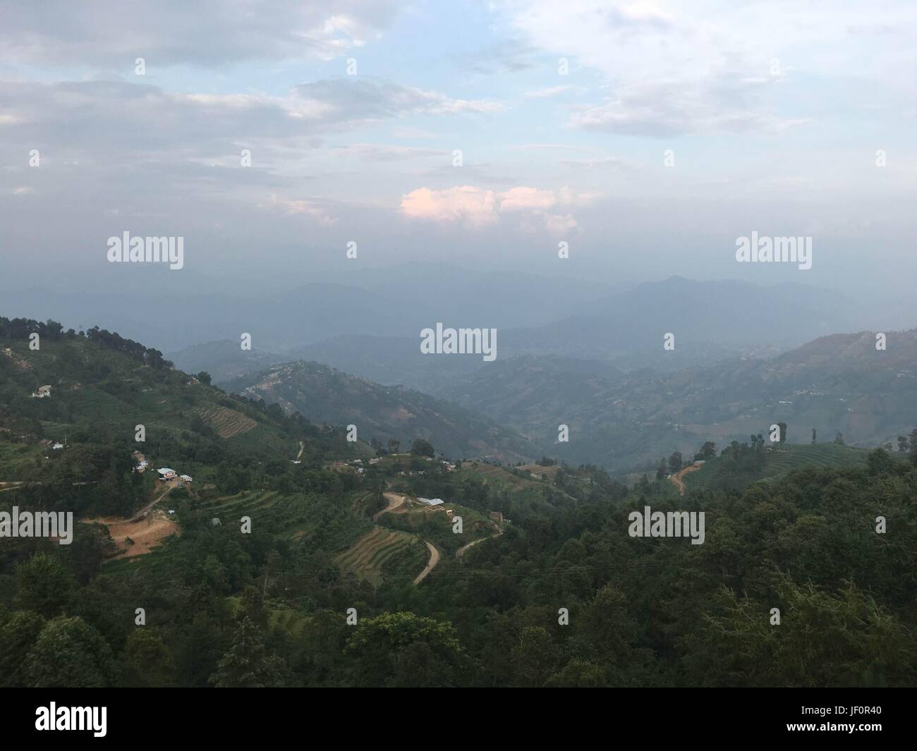 View of the mountains in Kathmandu in Nepal Stock Photo Alamy