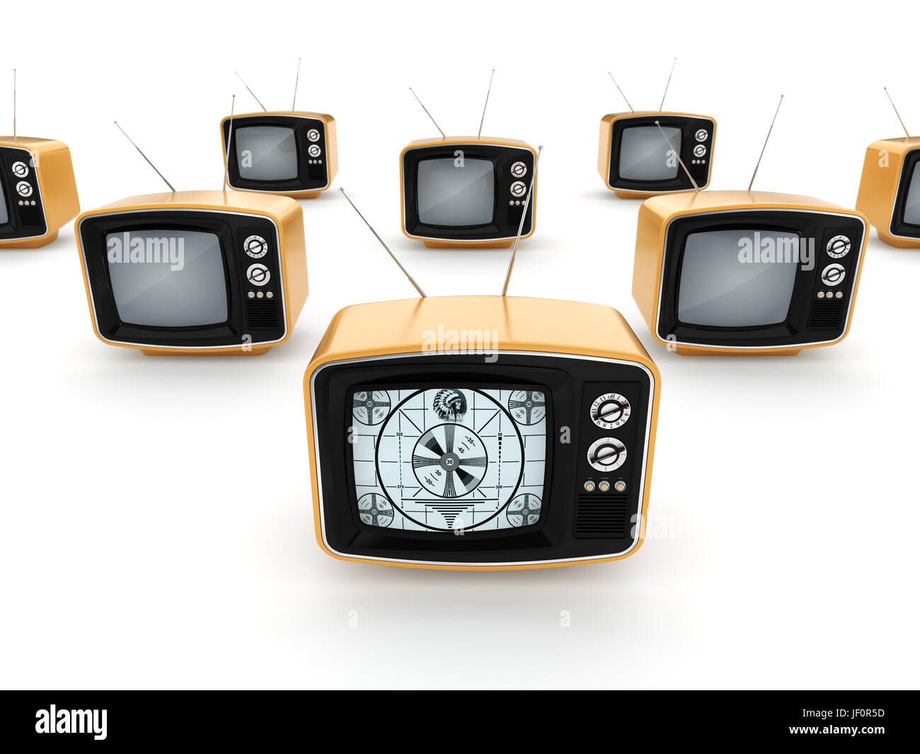 3D rendering old tv Stock Photo