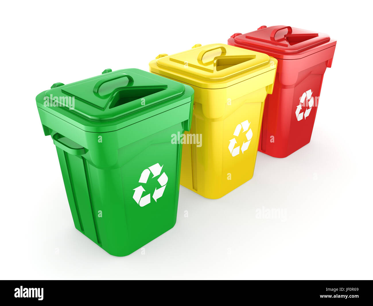 Multicolor Recycling Bins Stock Photo