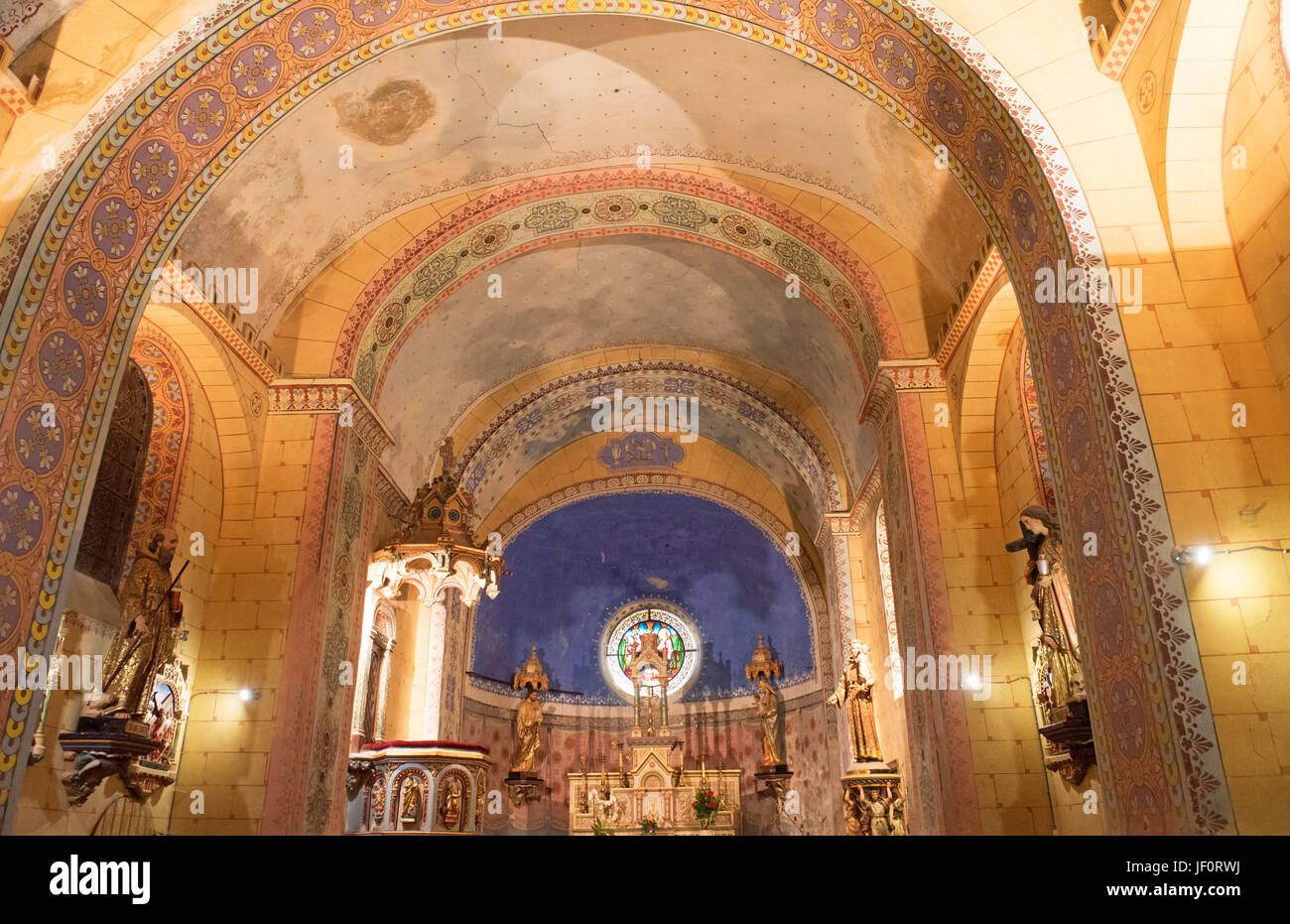 interior of the church of rennes le chateau Stock Photo - Alamy