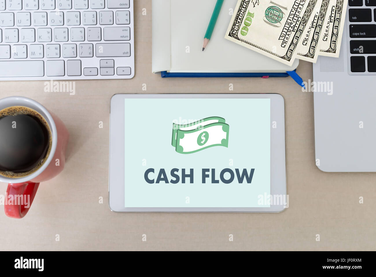 CASH FLOW money Investment and graph chart Investing Banking Stock
