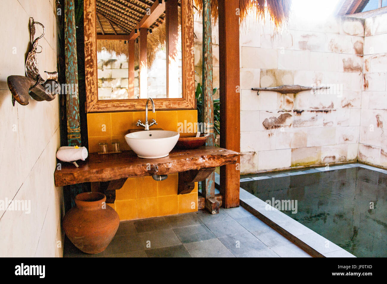 Bali Interior of luxury tropical bathroom with private swimming pool  Indonesia Stock Photo - Alamy