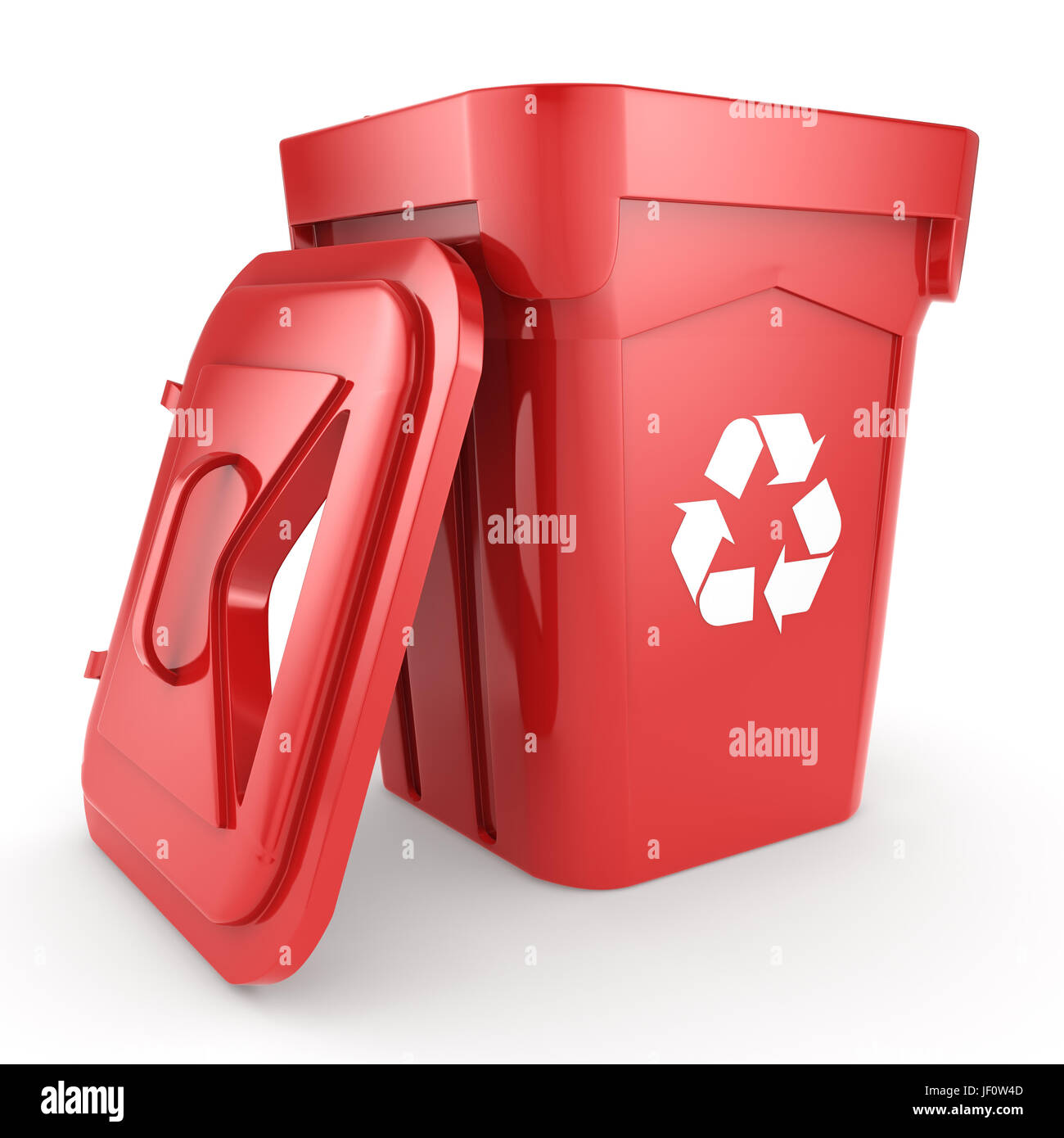Red Recycling Bin Stock Photo Alamy
