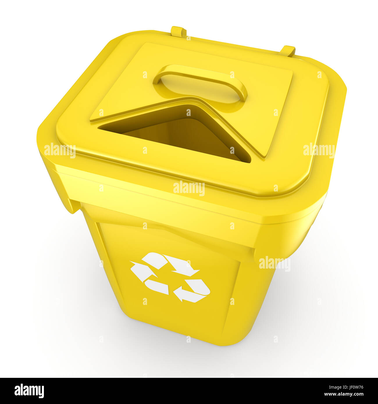 Yellow Recycling Bin Stock Photo Alamy