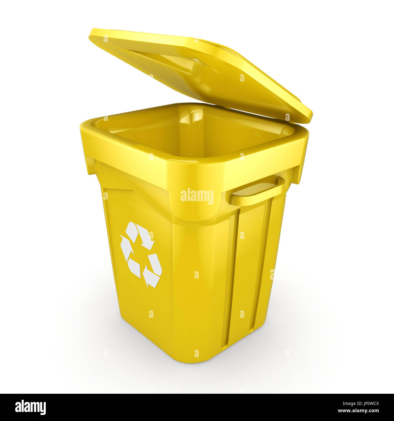 Yellow Recycling Bin Stock Photo Alamy