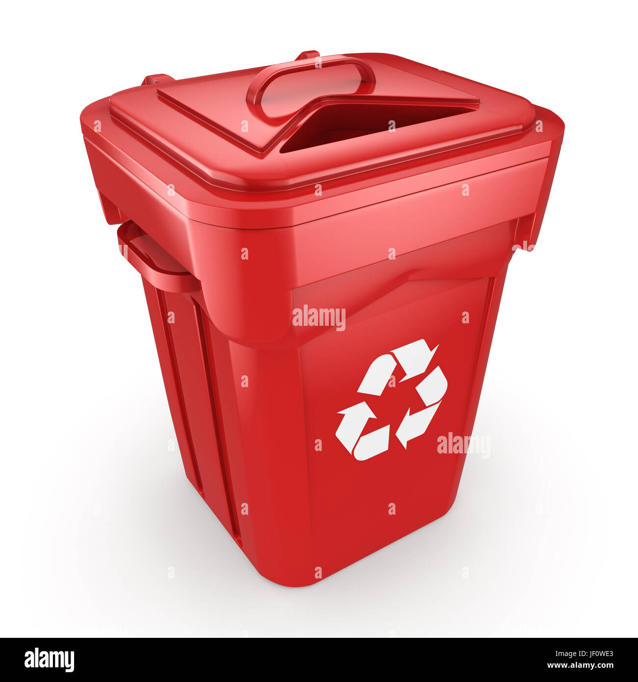 Red Recycling Bin Stock Photo Alamy