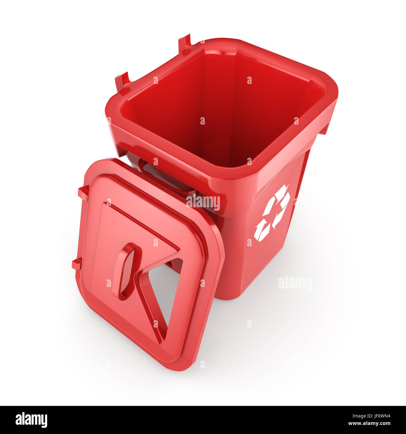 Red Recycling Bin Stock Photo Alamy
