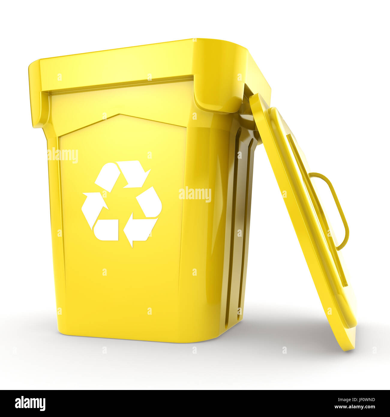 Yellow Recycling Bin Stock Photo Alamy