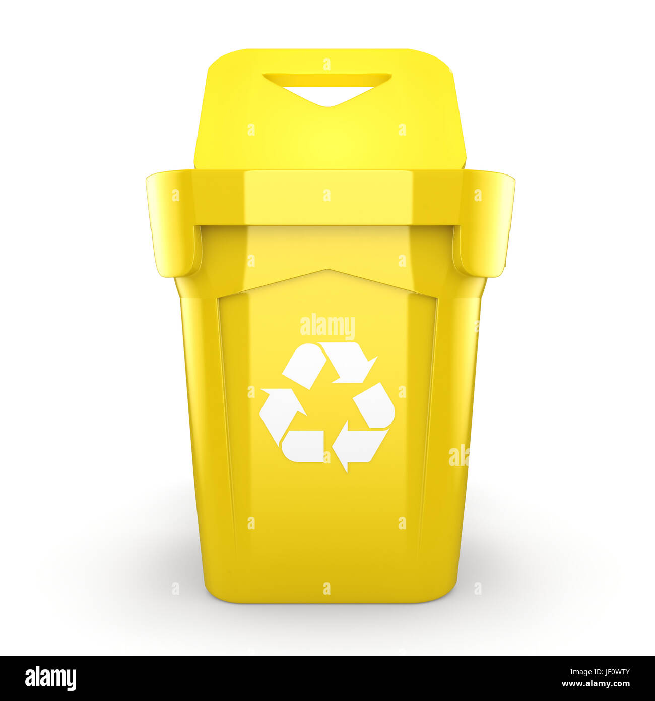 Yellow Recycling Bin Stock Photo - Alamy