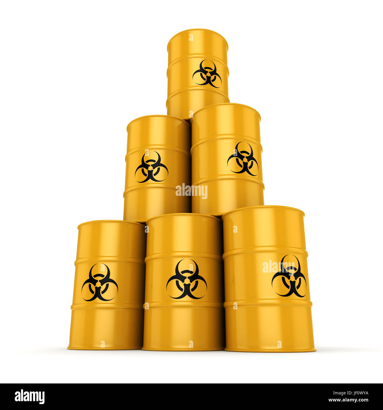 3D rendering biohazard barrels Stock Photo - Alamy