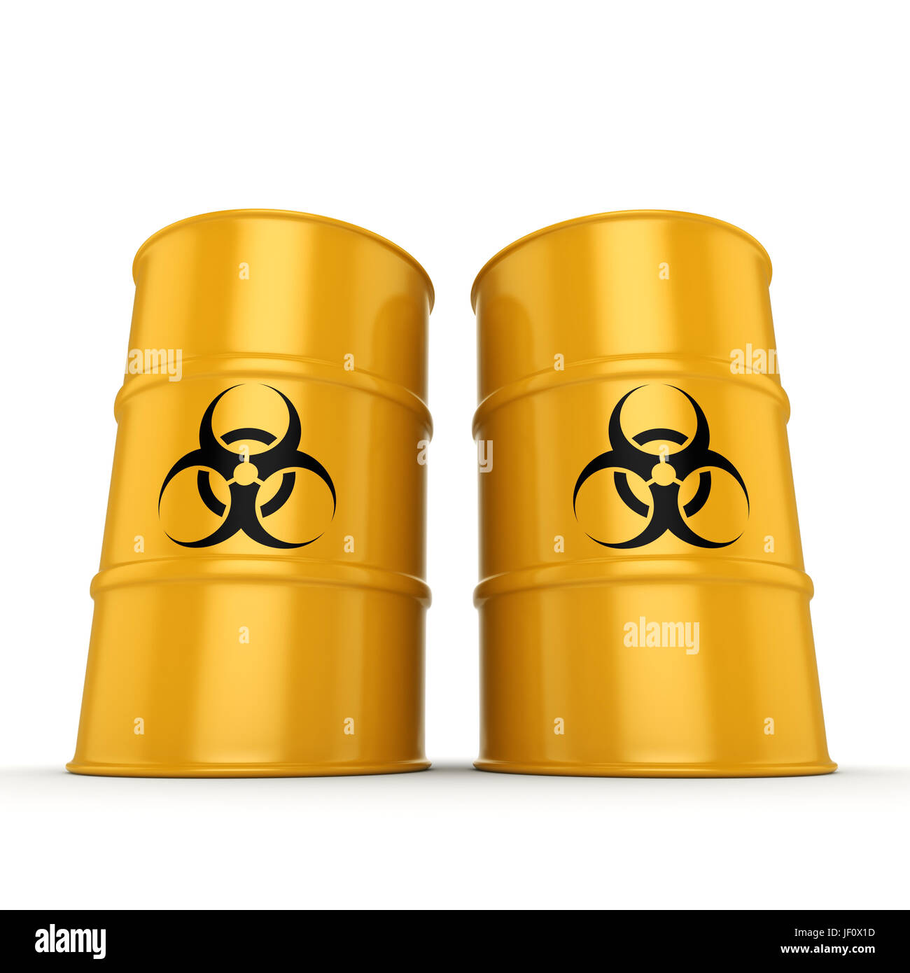 3D rendering biohazard barrels Stock Photo - Alamy