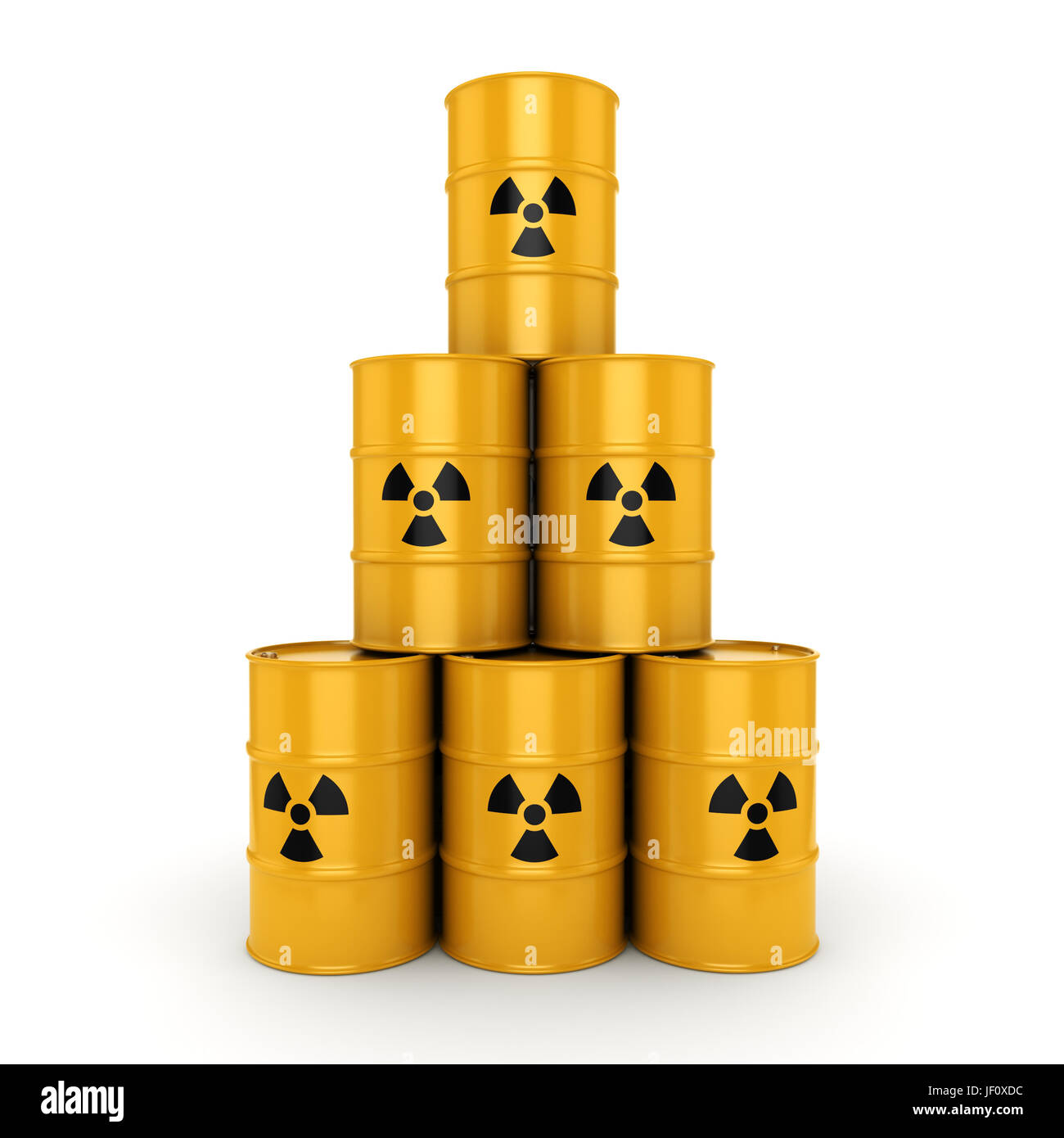 3D rendering radioactive barrels Stock Photo - Alamy