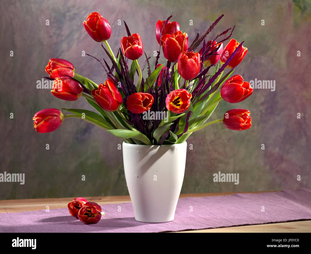 Bouquet of flowers with tulips. Stock Photo