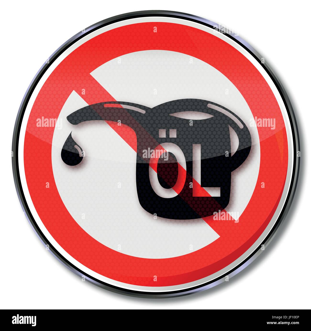prohibition sign for oil and oil jug Stock Vector