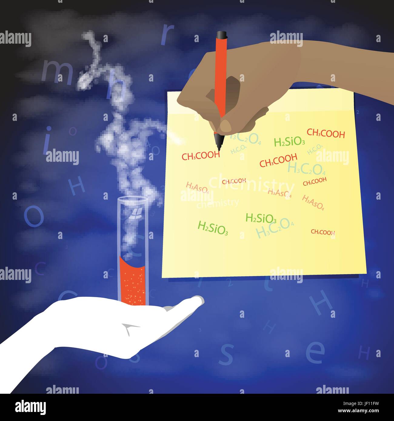 Hand Draw Chemistry Background Stock Vector Images - Alamy