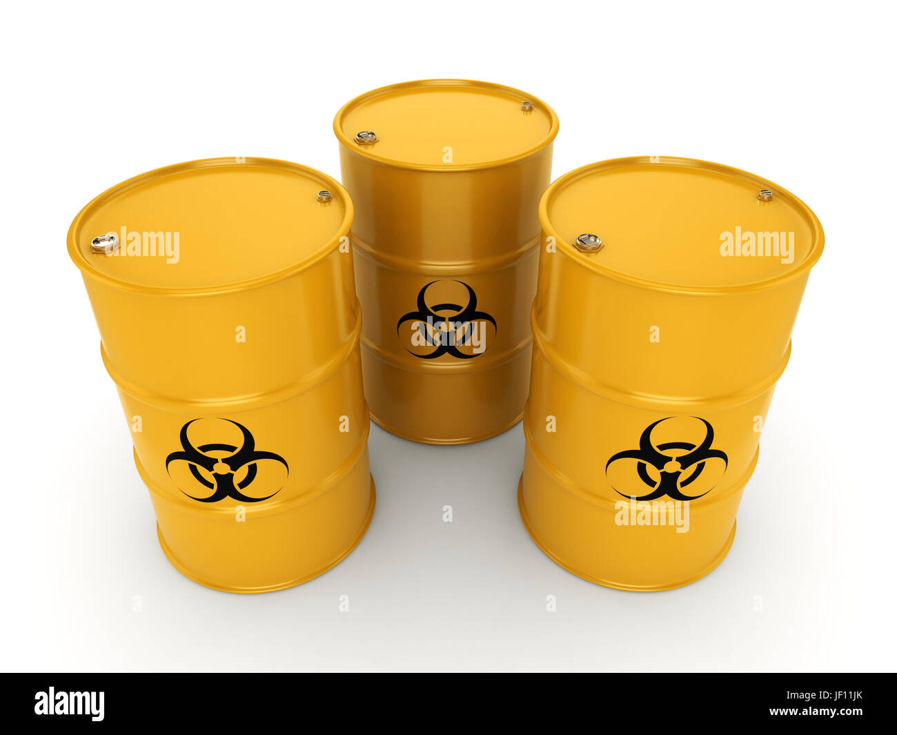 3D rendering biohazard barrels Stock Photo - Alamy