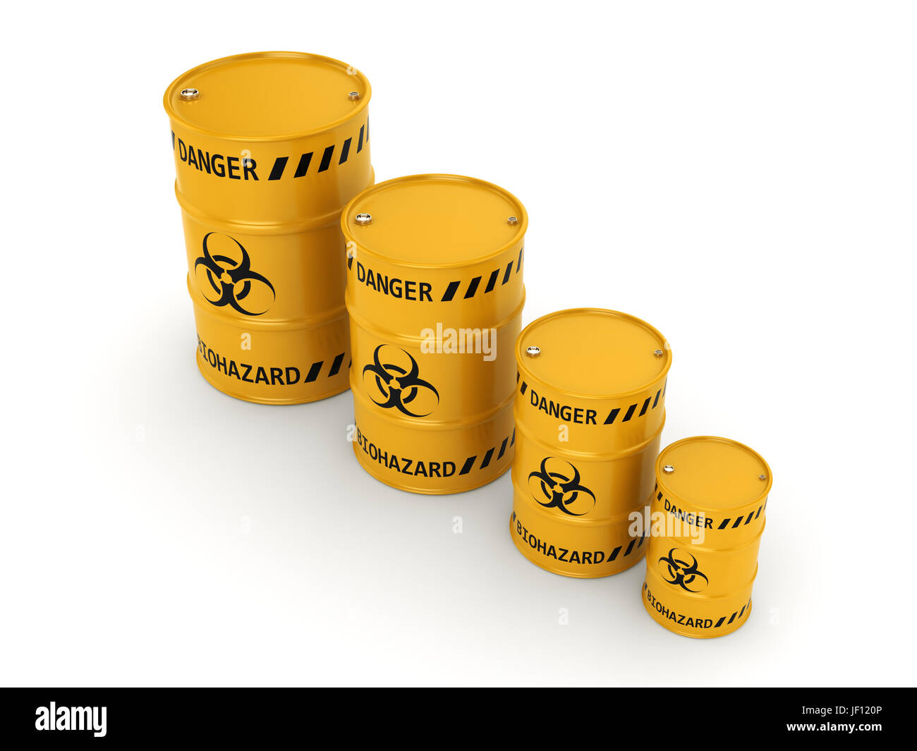 3D rendering biohazard barrels Stock Photo - Alamy