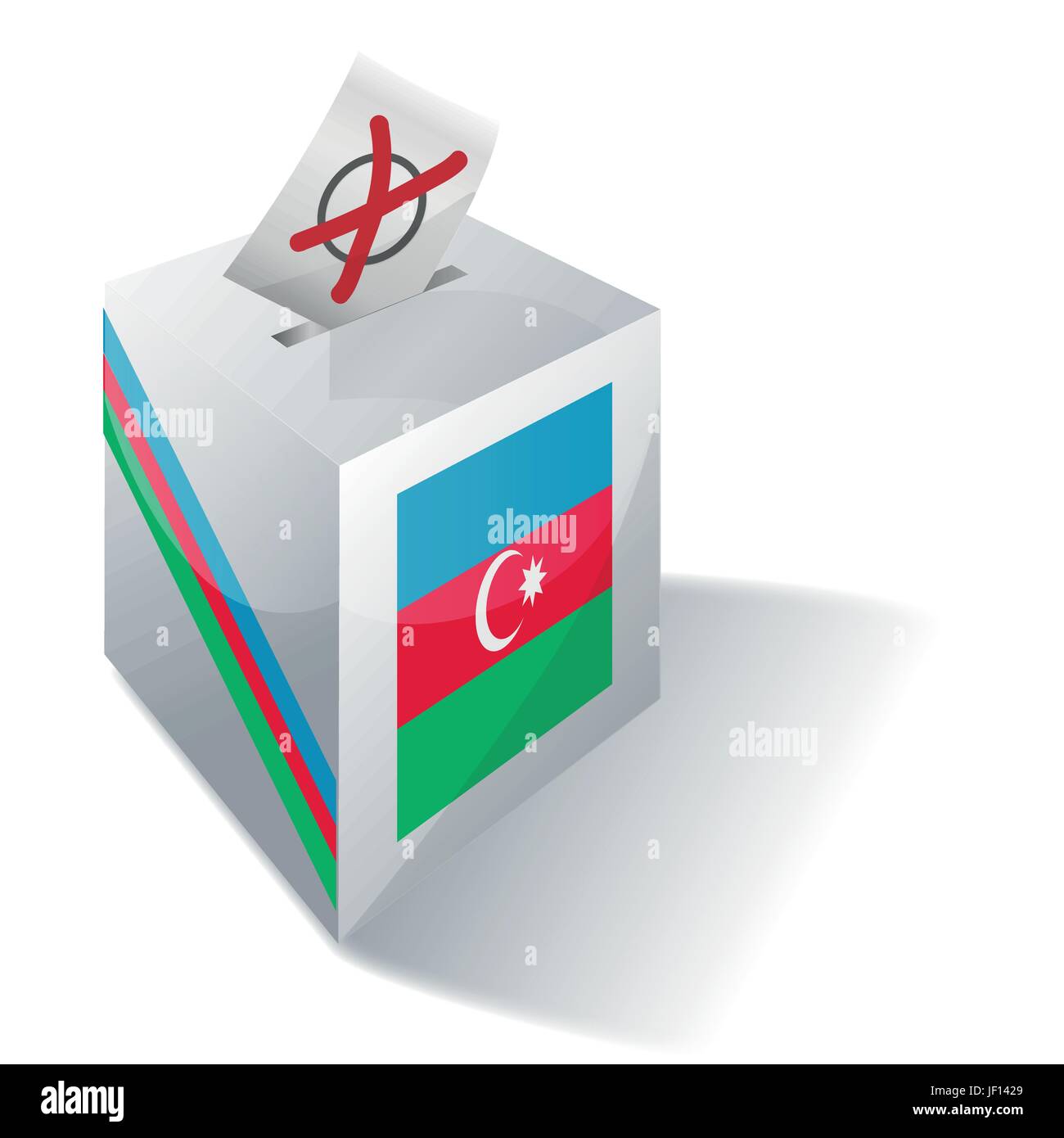 moon, azerbaijan, caucasus, social, cross, moon, urns, flag, vote, voting, Stock Vector