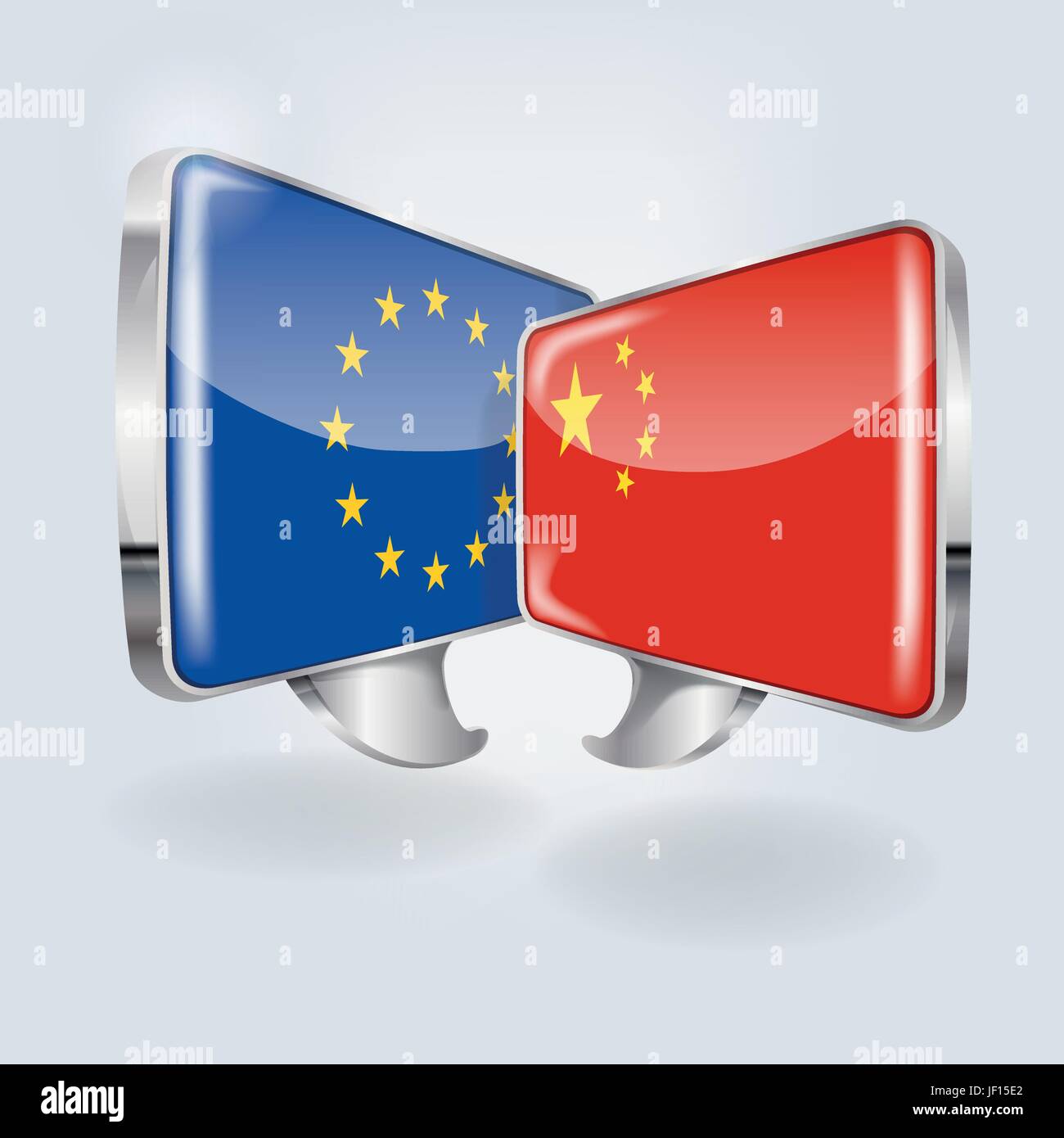 bubbles with europe and china Stock Vector