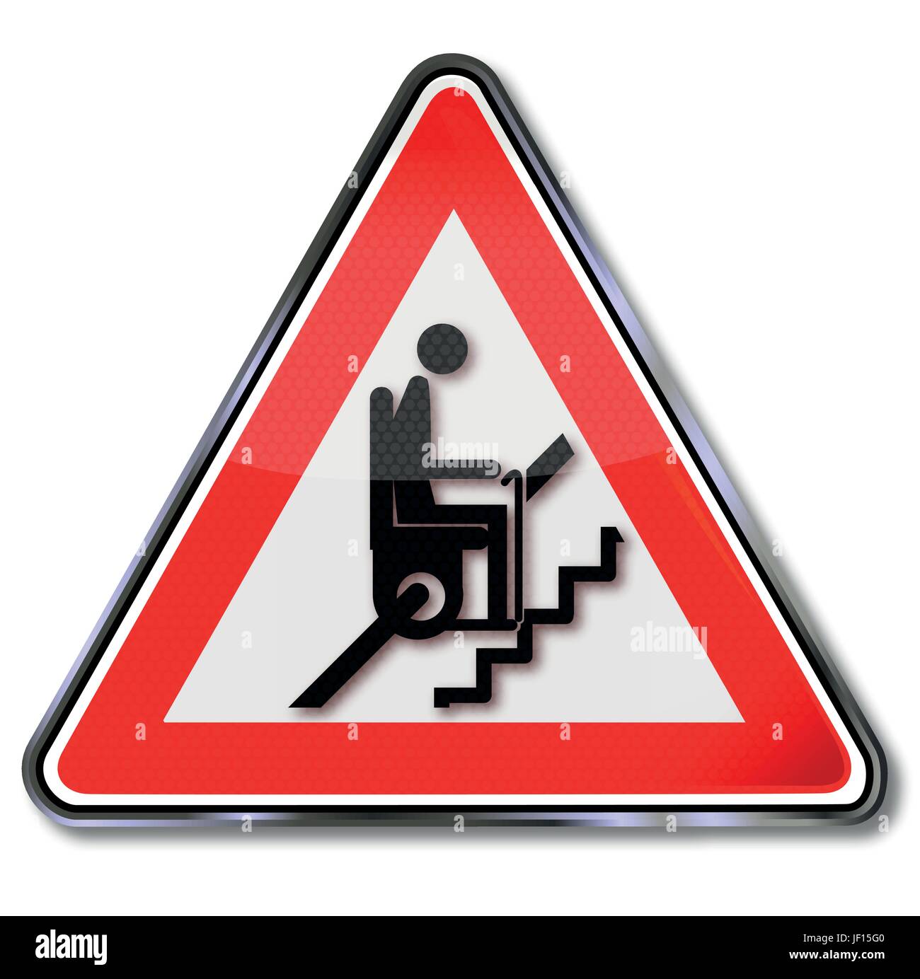 sign attention stairlift for pensioners Stock Vector
